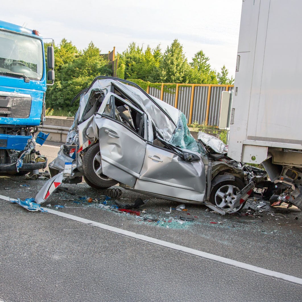 Truck accident attorney consulting with client